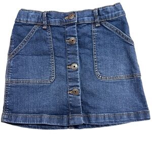 Oshkosh B’gosh Blue Denim Button Front Skirt Cotton/Elastane Four Pockets 6/6X